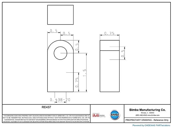 Bimba RE437 Rod Eye Diagram Bimba RE437 Rod Eye Diagram