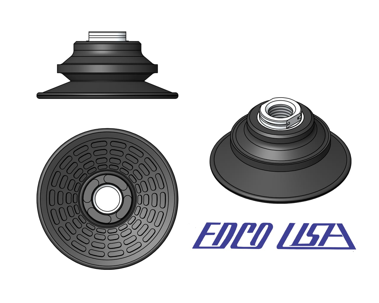 Edco Bellows Flat Vacuum Cups Edco Bellows Flat Vacuum Cups
