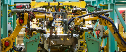Industrial machinery showing signs of impact and vibration problems
