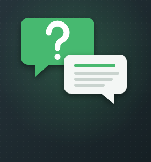 Illustration of a question speech bubble and an answer speech bubble