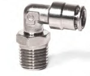 6520-06-04 Camozzi Nickel-Plated Male Elbow Swivel Fitting