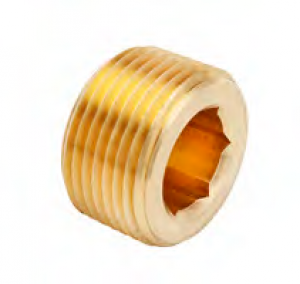28094 Midland Industries Countersunk Hex Plug Brass Pipe Fitting