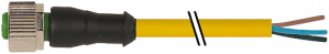 Murrelektronik Female M12, 5-Pole, Yellow PVC, 5m Cable Image