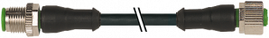 Murrelektronik Male to Female M12, 4-Pole, Black PVC, 3m Cable Image