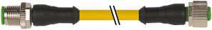 Murrelektronik Male to Female M12, 4-Pole, Yellow PVC, .3M Cable Image