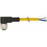 Murrelektronik Female M12, 90°, 4-Pole Yellow PVC, 10m Cable 7000-12341-0141000