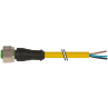 Murrelektronik Female M12, 4-Pole, Yellow PVC, 2m Cable 7000-12221-0140200