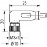 Murrelektronik Female M8, 90° 3-pole, Yellow PVC, 5m Cable 7000-08081-0100500 diagram