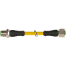 Murrelektronik Male to Female M12, 4-Pole, Yellow PVC, 1m cable 7000-40021-0140100