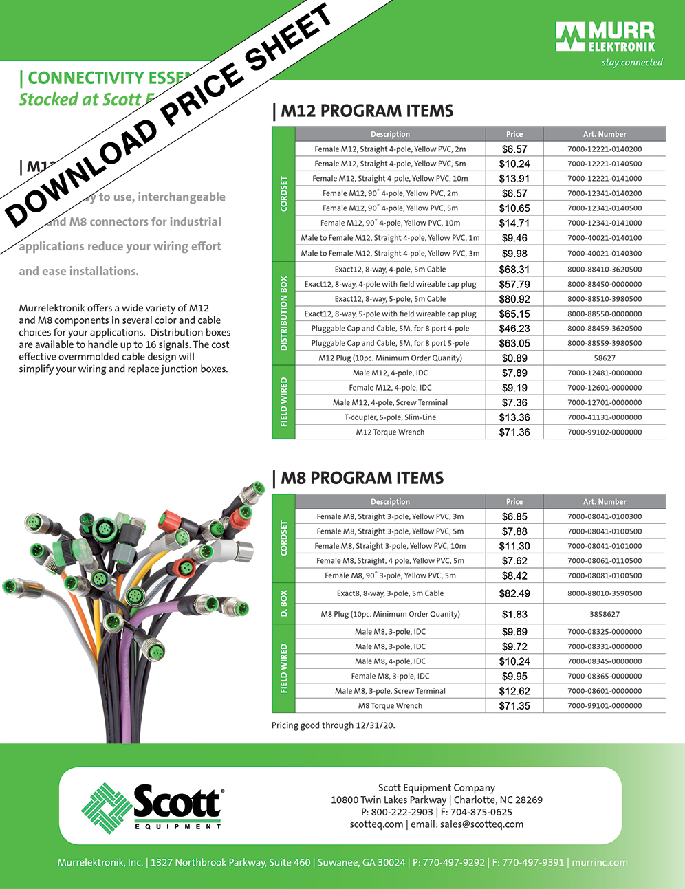 Scott Equipment Company Murrelektronik Connectivity Essentials Price List