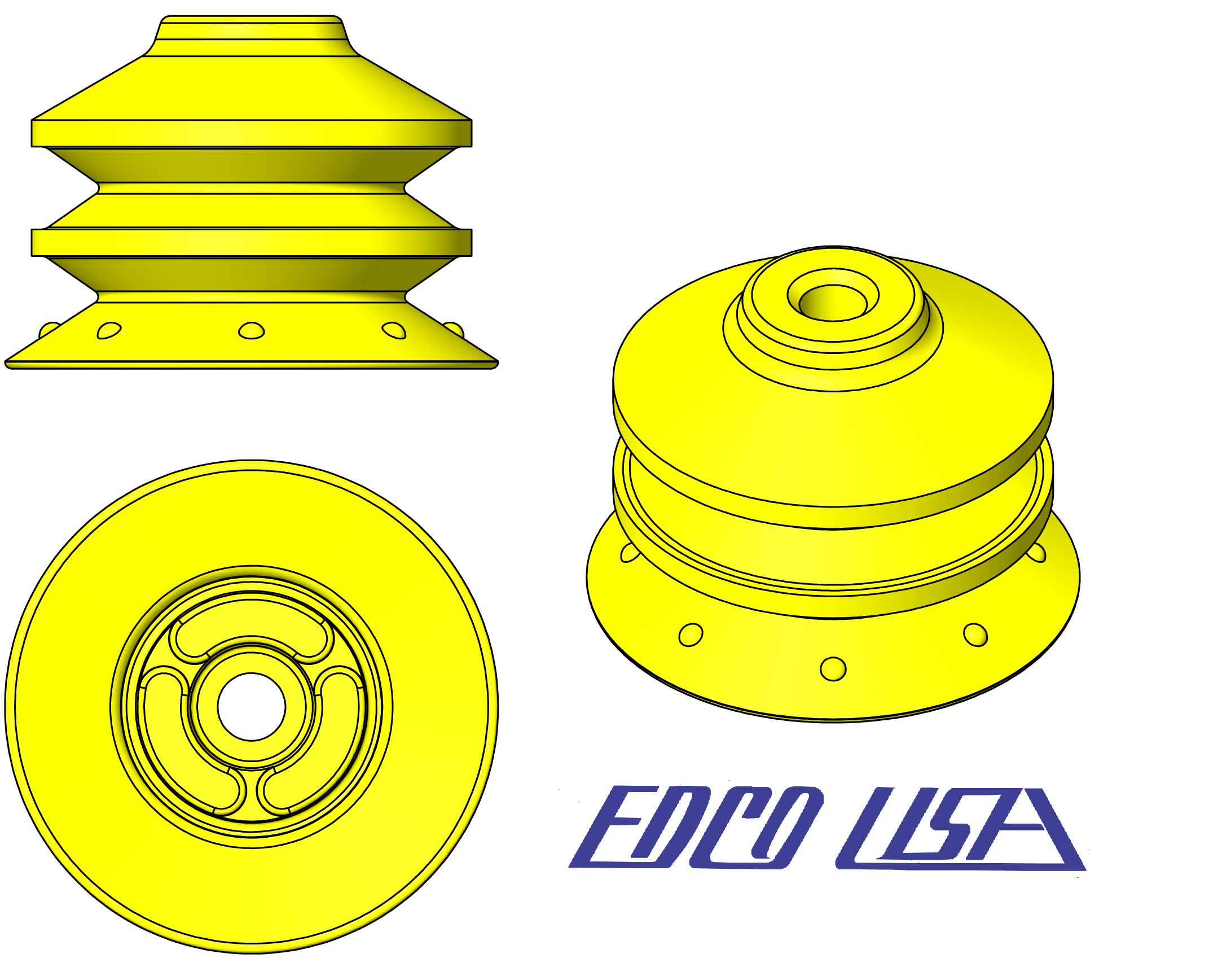 Edco Double-bellows Vacuum Cups