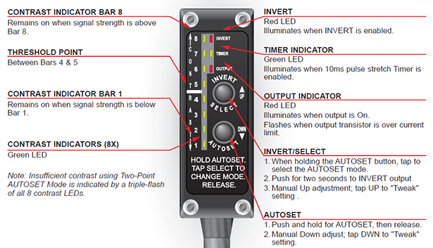 Tri-Tronics XM-1 X-Mark Sensor Specifications